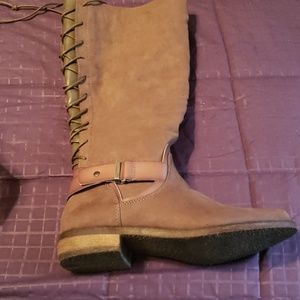 Brown Lace Back Boots